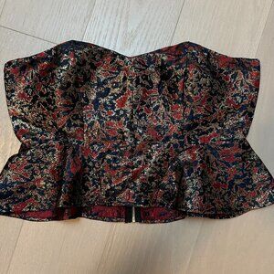 Brocade Going Out Top Cropped Gothic Vampire Luxe Size M